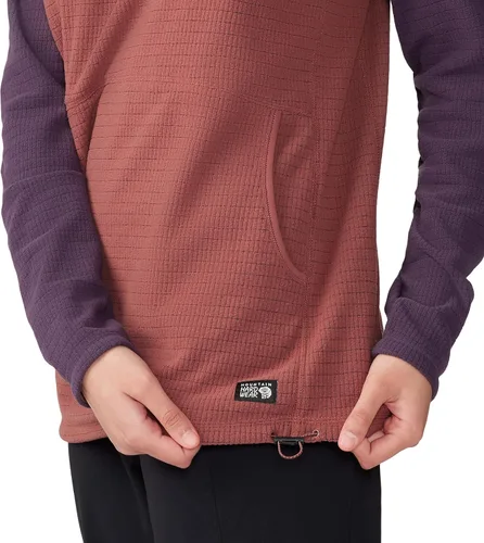 Vista 5 de Mountain Hardwear Sudadera con capucha Summit Grid para mujer, Clay EarthBlurple, talla M