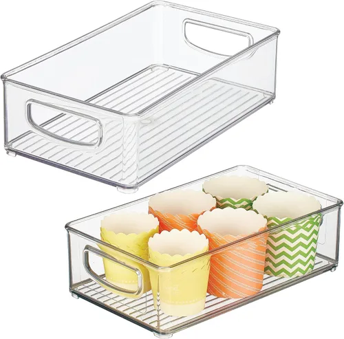Vista 10 de InterDesign 64330 - Contenedor organizador para despensa, refrigerador, congelador y armario de almacenamiento, 10 x 3 x 6 pulgadas, transparente