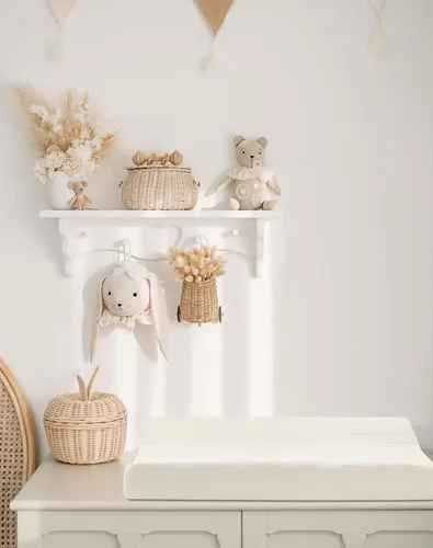 Vista 6 de Juego de 2 fundas para cambiador para bebé niño y niña, fundas de muselina para cambiador con estilo bohemio, ropa de cama neutra para guardería