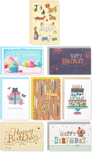 Vista 15 de American Greetings Tarjetas de cumpleaños surtidas de alta calidad, diseños contemporáneos (8 unidades)