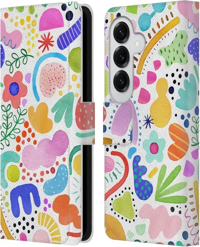 Vista 164 de Head Case Designs Officially Licensed Ninola Brushstrokes Black Summer Patterns Leather Wallet Case Compatible with Samsung Galaxy A07 4G