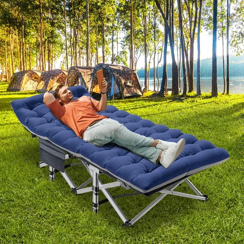 Vista 16 de ABORON - Catre de campamento XXL de 32 pulgadas para adultos, catre de dormir extra ancho de gran