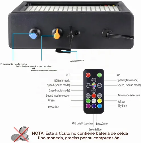 Vista 3 de Luz estroboscópica de escenario, iluminación de escenario con flash súper brillante, activada por sonido y control de velocidad, luz estroboscópica