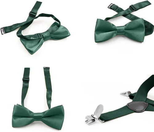 Vista 5 de Conjunto de corbata michi y tirantes ajustables unisex Hanerdun para niños y niñas - Idea para regalo