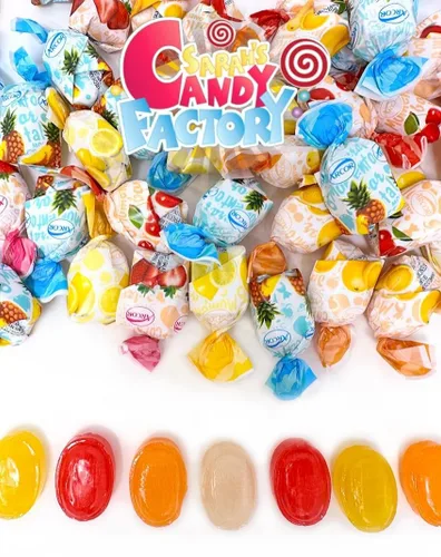 Vista 4 de Caramelo duro relleno de frutas 1.5 libras aproximadamente 90 piezas
