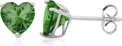 Vista 26 de Kooljewelry Pendientes de plata de ley y circonita cúbica con piedra natal