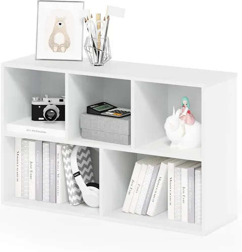 Vista 10 de Furinno PASIR - Estantería de libros de 2 niveles, estantería moderna de 9 x 12 x 21, estanterías abiertas para sala de estar, dormitorio, oficina
