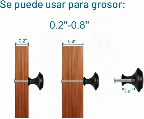 Vista 5 de 12 pomos negros para cajones de gabinete, perilla moderna de 1.2 pulgadas para armarios y cajones