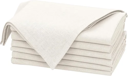 Vista 37 de Ruvanti Juego de 6 Servilletas de Lino, Servilletas de Tela de 18x18 pulgadas, Servilletas de Tela de Mezcla de Algodón y Lino Lavables, Suaves Negro