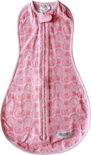 Vista 26 de Woombie Original Pink Blush Chevron One-Step manta de bebé, Pink Blush