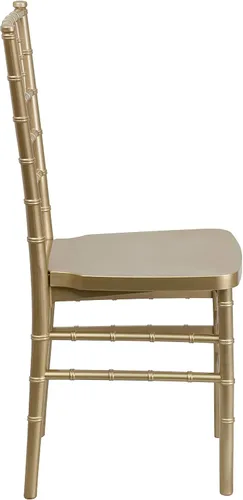 Vista 6 de BizChair Silla Chiavari apilable de resina dorada