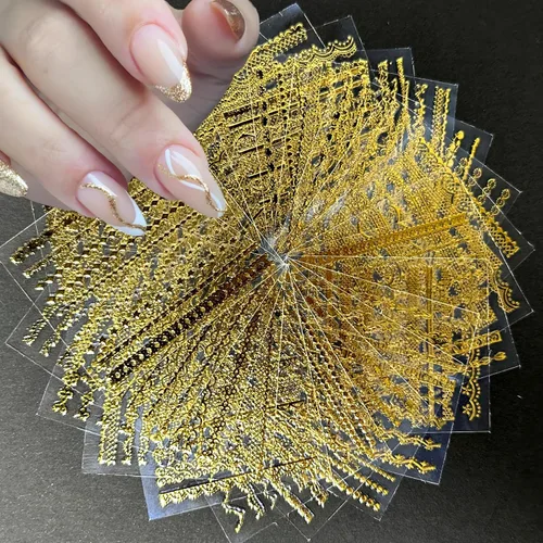 Vista 13 de 30 hojas de calcomanías de uñas del 4 de julio para arte de uñas, Día de la Independencia, calcomanías de arte en 3D, autoadhesivas, bandera