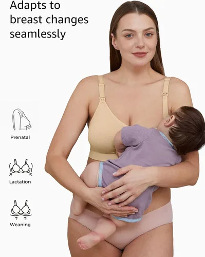 Vista 2 de HOFISH Brasier de maternidad sin costuras para mujer, paquete de 3