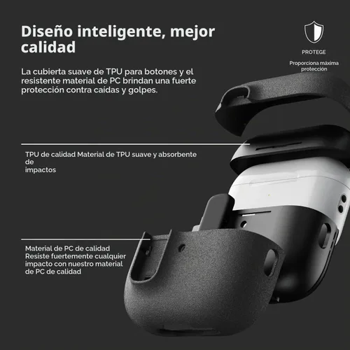 Vista 7 de VRS Design Cerradura Moderna para Estuche de Apple AirPods Pro de 3ª Generación (2025) – Estilo Protector Elegante con Seguridad de Bloqueo