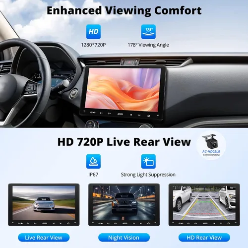 Vista 5 de ATOTO A6 PF Estéreo Android para automóvil, radio doble DIN, CarPlay inalámbrico y Android Auto inalámbrico, Mirror Link, seguimiento