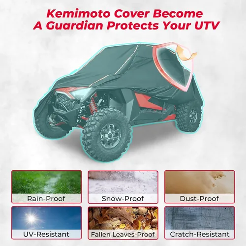Vista 3 de KEMIMOTO PRO XP - Funda X3 para UTV resistente, 2 plazas, tamaño grande, compatible con Can-Am Maverick X3, Polaris RZR PRO XP, Talon, Commander