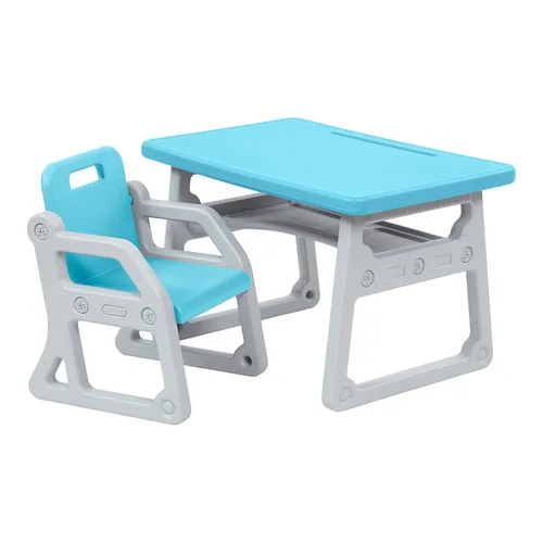 Vista 14 de ECR4Kids Escritorio y Silla Plus para Niños, Muebles para Niños, Azul/Gris Claro, 2 Piezas