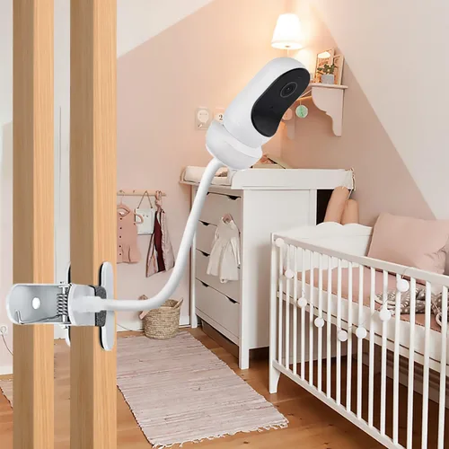 Vista 5 de AOZTSUN Soporte para monitor de bebé, compatible con Owlet Cam/Duo y otras cámaras, clip flexible de 15.7 pulgadas, montaje en pared, metal