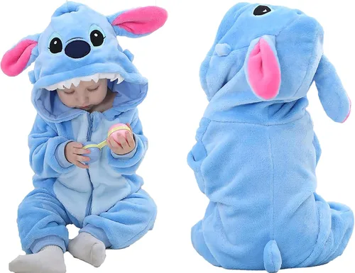 Vista 4 de Mono unisex de franela de invierno y otoño traje de cosplay de animales