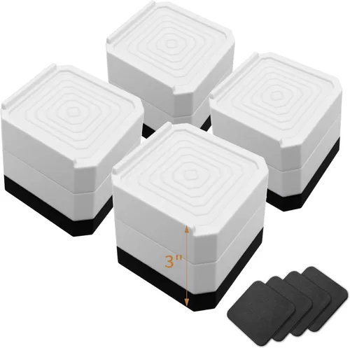 Vista 8 de Paquete de 4 elevadores de cama resistentes, ajustables para cama, sofá, escritorio, sillas, altura de elevación de 1.5 pulgadas, 3 pulgadas o 4.3