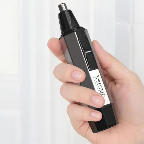 Vista 8 de Recortador profesional para nariz resistente al agua de acero con luz LED, Plateado