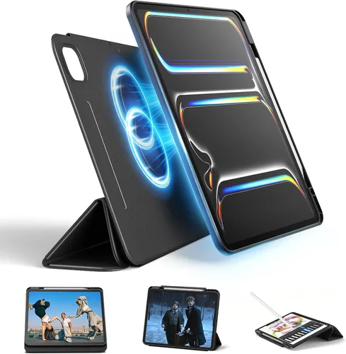 Vista 23 de SPARIN - Funda para iPad mini 7 A17 Pro 2024/iPad Mini 6 2021 de 8.3 pulgadas Negro
