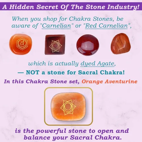 Vista 2 de NatureWonders - Juego de piedras naturales para chakras con folleto informativo y bolsa de viaje, cristales curativos, piedra de palma pulida