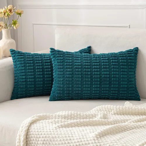 Vista 103 de MIULEE - Paquete de 2 fundas de cojín decorativas de corduroy, modernas y boho, suaves, con rayas, decoración del hogar, sofá, sala de estar, sillón