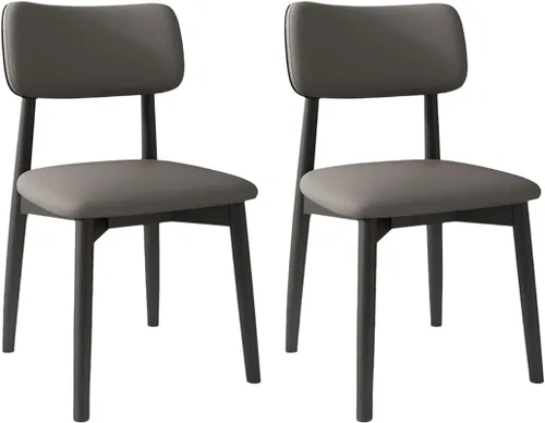Vista 58 de YVYKFZD Solid Wood Dining Chairs, Kitchen Chairs Set with Curved Backrest, Leather Upholstered Dining Room Chair, Armless Living Room Chair, for