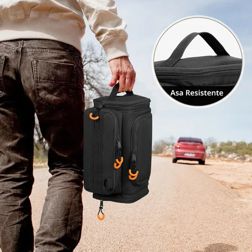 Vista 7 de Neceser táctico para hombres, bolsa de higiene colgante, kit organizador de viaje para afeitarse, artículos esenciales de ducha y artículos de aseo
