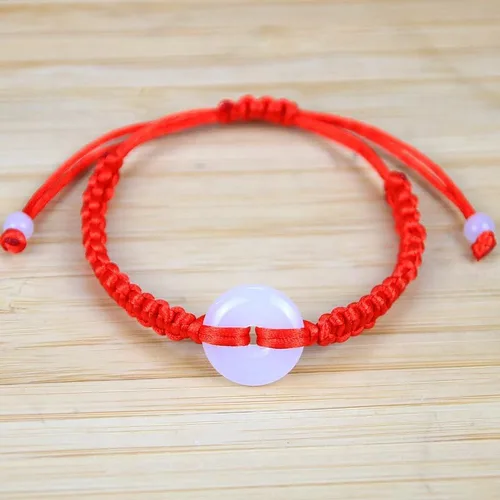 Vista 6 de 4 nudos para protección, mal de ojo y buena suerte, pulsera ajustable de nudo rojo para mujer, pulseras ajustables pacíficas para parejas, Seda