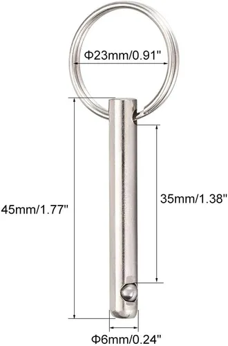 Vista 2 de uxcell Pin de liberación rápida 6mmX45mm Marine Hardware para barco Bimini Bisagra cubierta superior 4 piezas