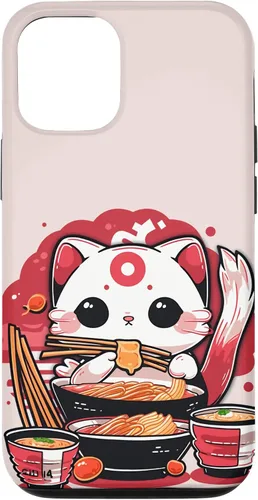 Vista 26 de iPhone 16 Japanese Cat Eating Ramen Cute Kawaii Cat Case