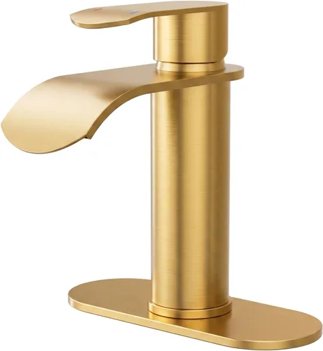Vista 15 de Canilla para lavabo de recipiente color negro para baño: WOWOW - Canilla de baño alta de una sola manija - Canilla mezcladora de caída en cascada
