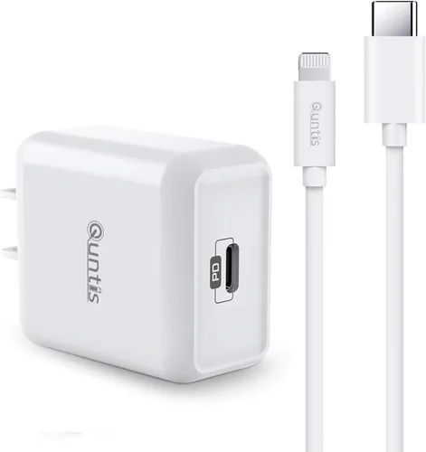 Vista 4 de Quntis - Cargador rápido para iPhone, certificado por MFi - 18W USB C con cable cargador de pared de alimentación de corriente de 6 pies de cable