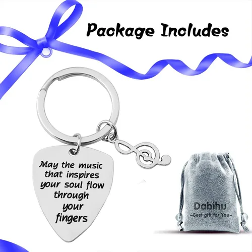 Vista 7 de Llavero de púa de guitarra inspirador, regalo para guitarristas, músicos, amantes de la música, regalo para profesores de música, regalo