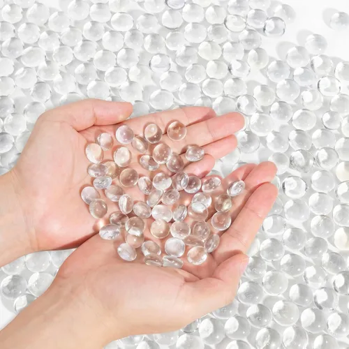 Vista 9 de Mini cuentas de vidrio para jarrones, 0.97 libras de relleno de jarrón decorativo, cuentas planas, gemas de vidrio para manualidades, piedras