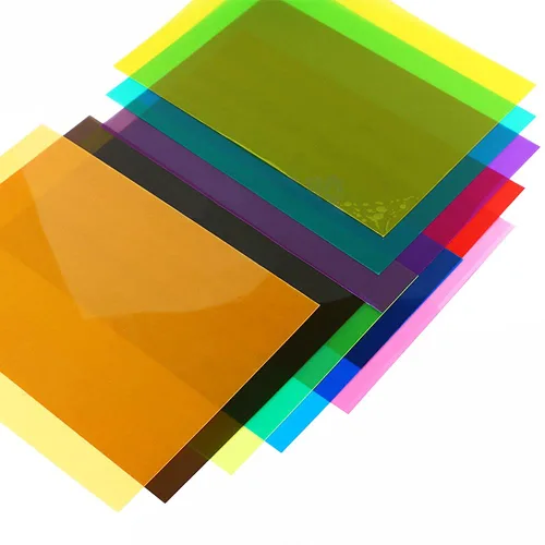 Vista 6 de Tong Gu 5 piezas de color A4 PVC hojas de plástico flexible transparente gel transparente DIY manualidades película filtro de iluminación (negro)