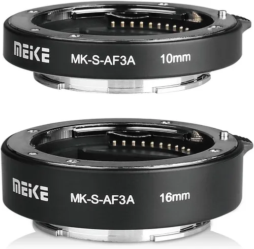 Vista 2 de Meike S-AF3A Auto Focus Macro Extension Tube Set for Sony E/FE Mount Camera Mk-s-af3a