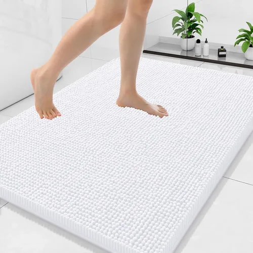 Vista 170 de Arotive Alfombras de baño de felpilla extrasuaves y absorbentes, de 24 x 16 pulgadas, lavables a máquina, parte trasera de goma antideslizante