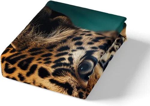 Vista 4 de Erosebridal Funda de edredón de leopardo, guepardo, funda de edredón de animales de sabana africana, juego de ropa de cama con estampado de leopardo
