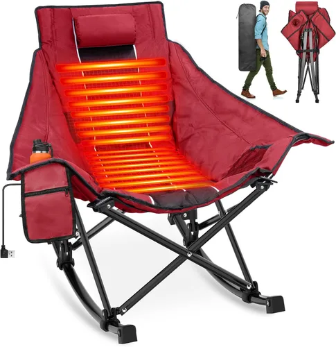 Vista 9 de Suteck Silla mecedora con calefacción, sillas de campamento plegables azul (blue sky)