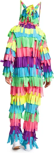 Vista 2 de Tipsy Elves Mono de piñata para hombre, disfraz de Halloween para adultos Piñata multicolor