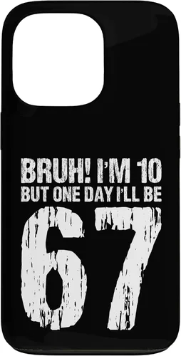 Vista 10 de Bruh I'm 10 But One-Day I'll Be 67 Retro 10th Birthday Kids Case for iPhone 17