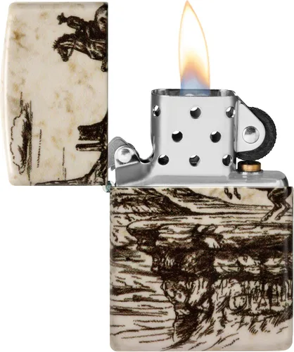 Vista 3 de Encendedores Zippo Western Diseño de escena del salvaje oeste 540