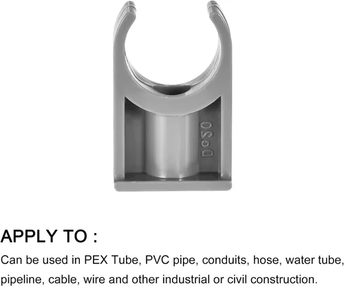 Vista 5 de METALLIXITY Clips de tubería de agua de PVC (0.79 pulgadas), 20 unidades, abrazaderas de plástico en forma de U con tornillos, para manguera