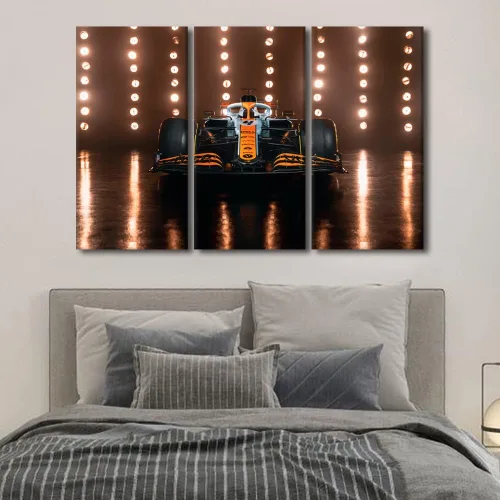 Vista 17 de Arte de pared de auto deportivo rojo para sala de estar, arte de pared de lienzo de súper auto genial, imágenes pósters, 3 piezas, arte moderno