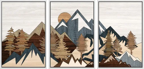 Vista 117 de SIGNWIN Lienzo enmarcado para pared, juego de arte de collage de hojas transparentes en blanco y negro, ilustraciones de naturaleza silvestre, arte