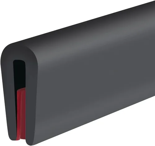 Vista 19 de Borde de goma protector, canal en U autoadhesivo de 1-1/2 pulgadas para maderas, bandas flexibles en forma de U para despegar y pegar, protector