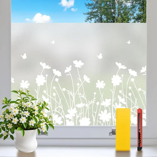 Vista 10 de Niviy Película de Privacidad para Ventanas con Patrón de Diamante 3D, Vinilo No Adhesivo con Adherencia Estática, Película Decorativa para Ventanas